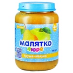 Пюре Малятко груша-яблоко для детей с 4 месяцев 180г