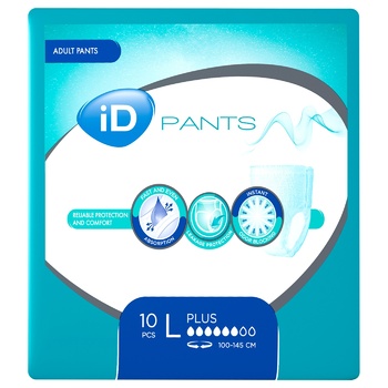 iD Plus Diapers for Adults L 10pcs - buy, prices for ULTRAMARKET - photo 1