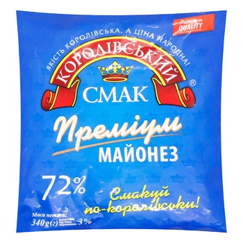 Korolivskyy Smak Mayonnaise Premium 72% 340g - buy, prices for ULTRAMARKET - photo 2