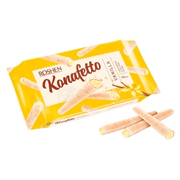 Roshen Conafetto Wafer Rolls with Vanilla Filling 140g