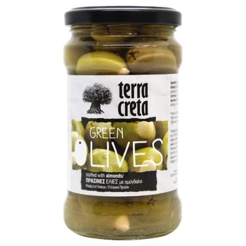 Terra Creta Green Olives with Almonds 315ml - buy, prices for MegaMarket - photo 1