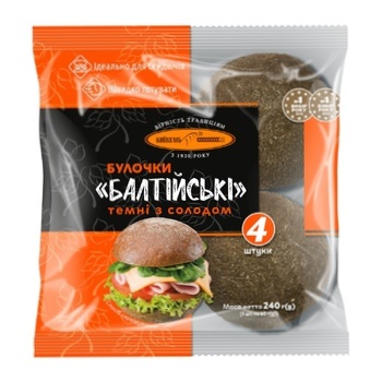 Kyivkhlib Baltic rye dark Buns With Malt 240g - buy, prices for Auchan - photo 1