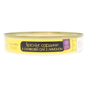 Riga Gold Sardines in Olive Oil with Lemon 120g - buy, prices for MegaMarket - photo 1