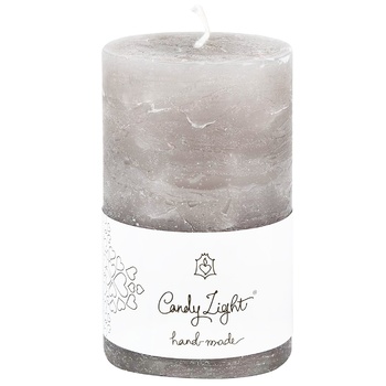 Candy Light Light Gray Cylinder Candle 6x10cm - buy, prices for - photo 1