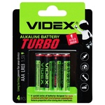 Батарейка Videx Turbo лужна ААА 1.5V 4шт