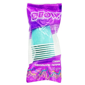 Glow Paper Disposable Glass 175ml 10pcs - buy, prices for Auchan - photo 4