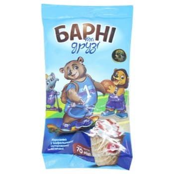 Barni ta Druzi Ice Cream Plombir with Strawberries 70g - buy, prices for MegaMarket - photo 1