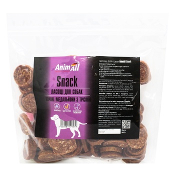 Корм Animal Snack для собак утиные медальоны с треской 500г - купить, цены на ULTRAMARKET - фото 1