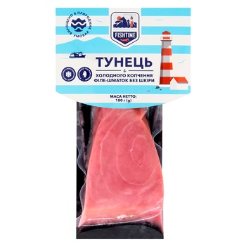 Тунець Fishtime філе-шматок холодного копчення 180г - купити, ціни на WINETIME - фото 1