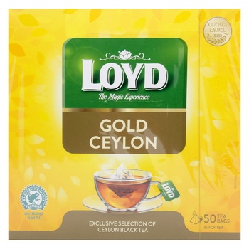 Чай чорний Loyd Gold Ceylon 2г*50шт - купити, ціни на METRO - фото 2