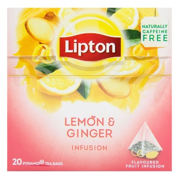 Lipton Herbal Infusion Lemon & Ginger Fruit Tea in Bags 2г х 20pcs - buy, prices for - photo 3