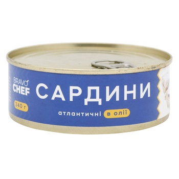 Bravo Chef Atlantic Sardine in Oil 240g - buy, prices for METRO - photo 1