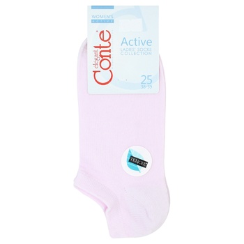 Conte Elegant Active Ultra Short Viscose Light Pink Women's Socks Size 25 - buy, prices for COSMOS - photo 1