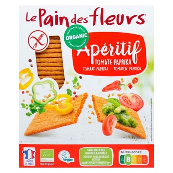 Le Pain des Fleurs Organic Crispbread with Paprika and Tomato 150g