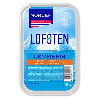 Norven smoked mackerel pieces in oil 180g - buy, prices for ULTRAMARKET - photo 1