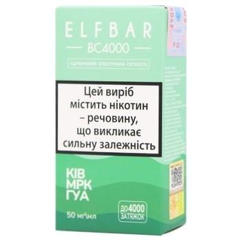 Сигарета Elf Bar Ків Мрк Гуа електронна 4000 11.5мл 5% - купити, ціни на Auchan - фото 1