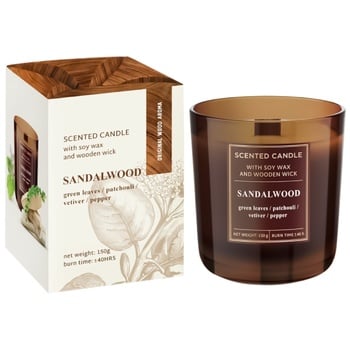 Свічка Scented Candle Cedarwood в склі 150г - купити, ціни на Auchan - фото 2