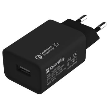 Зарядное устройство ColorWay USB Qc 3.0 3A 18W + Кабель Lightning 1м - купить, цены на Auchan - фото 2