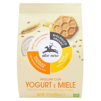 Alce Nero Organic Cookies with Yogurt and Honey 350g - buy, prices for WINETIME - photo 2