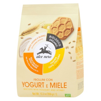 Alce Nero Organic Cookies with Yogurt and Honey 350g - buy, prices for WINETIME - photo 1