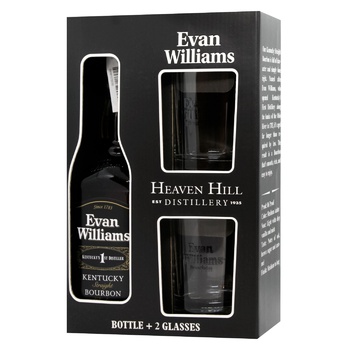 Бурбон Evan Williams Black 43% 0,75л + 2 келихи - купити, ціни на - фото 1