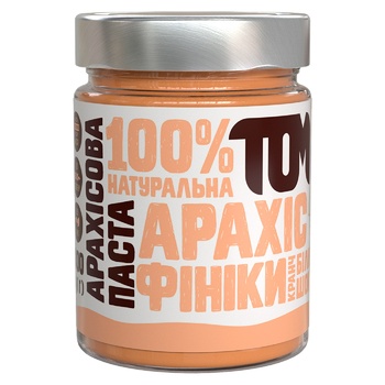 Арахісова паста Том Кранч з фініками і білим шоколадом 300г - купити, ціни на METRO - фото 1