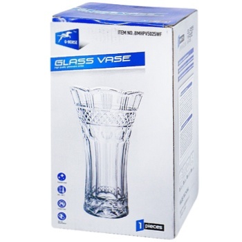 Ваза G-Horse Crystal Bridget стеклянная 23см - купить, цены на Auchan - фото 1