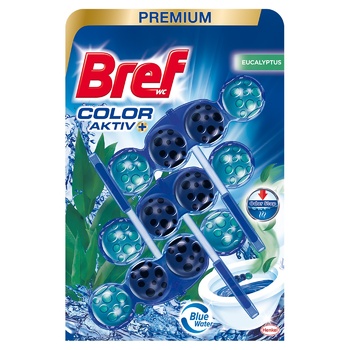 Блок для унитаза Bref Color Aktiv эвкалипт 3х50г - купить, цены на Auchan - фото 1