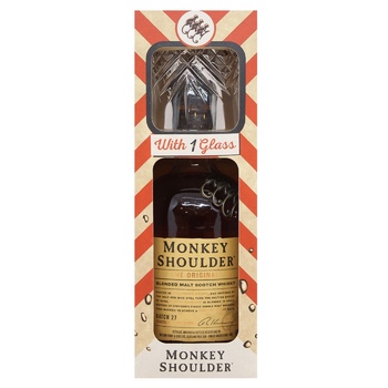 Віскі Monkey Shoulder 40% 0,7л + склянка - купити, ціни на WINETIME - фото 1