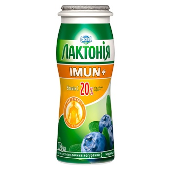 Продукт кисломолочний Лактонія чорниця з пробіотиком L.Rhamnosus та вітаміном С Імун+ 1,5% 100г - купити, ціни на METRO - фото 1