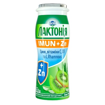 Lactonia Imun + Zn Aloe-Kiwi Sour Milk Yogurt Drink 1.5% 100g - buy, prices for Auchan - photo 1