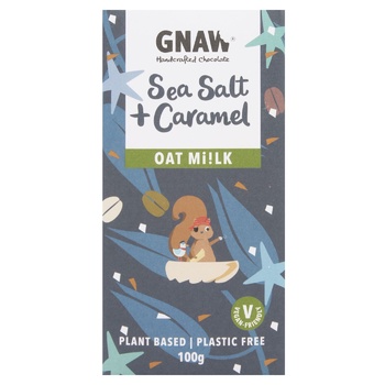 Gnaw Vegan Oat Milk Chocolate with Sea Salt and Caramel 100g - buy, prices for WINETIME - photo 1