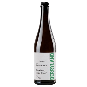 Berryland Apple Brut Sparkling Cider with Strawberry 7-7.5% 0.75l