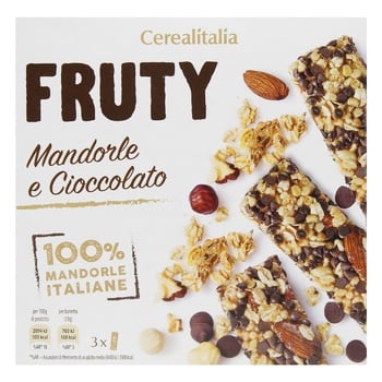 Батончики Cerealitalia Fruty Мигдаль & шоколад зернові 99г - купити, ціни на - фото 3