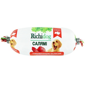 Корм Richidog Салями с говядиной и рисом для собак 120г