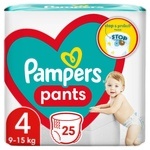 Подгузники-трусики Pampers Pants Размер 4 9-15кг 25шт