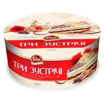 Торт БКК Три встречи 450г - купить, цены на Auchan - фото 1