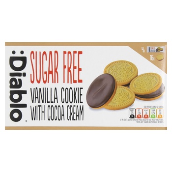 Diablo Sugar Free Vanilla Cookie-Sandwich with Chocolate Cream 176g - buy, prices for WINETIME - photo 3