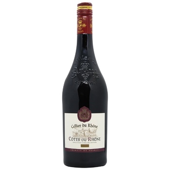 Вино Cellier du Rhone Cotes du Rhone сухое красное 13.5% 0,75л - купить, цены на ULTRAMARKET - фото 1