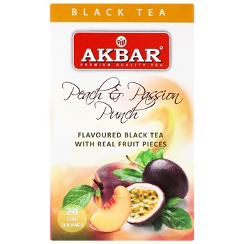 Чай чорний Akbar Peach & Passion Punch 20шт*2г - купити, ціни на Auchan - фото 2