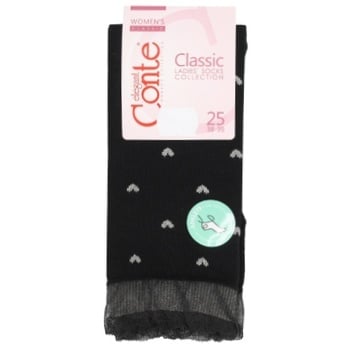Conte Elegant Classic Black Women's Socks 25s - buy, prices for - photo 1