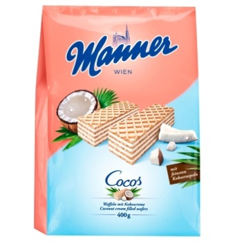 Вафлі Manner з кокосовим кремом 400г