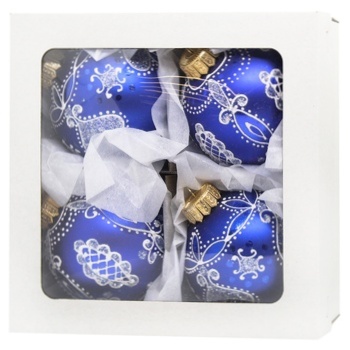 Christmas Ball with Pattern 10cm 4pcs - buy, prices for MegaMarket - photo 6