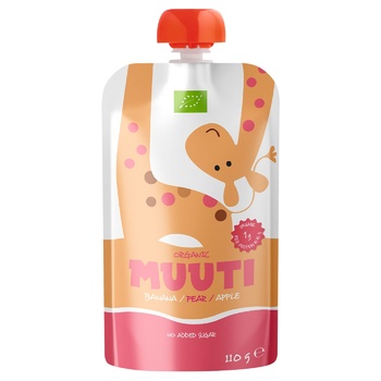 Пюре фруктове Muuti з рисовим білком органічне 110г - купити, ціни на - фото 1