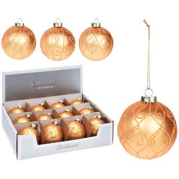 Christmas Tree Ball Koopman Golden Glass 8cm - buy, prices for - photo 1