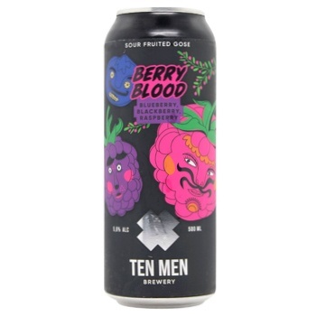 Пиво Ten Men Berry Blood BBR полутемное нефильтрованное 5,6% 0,5л - купить, цены на - фото 1