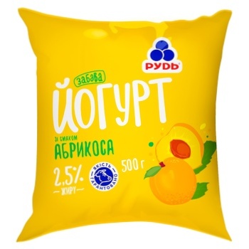 Йогурт Рудь Забава абрикос 2,5% 500г - купити, ціни на Auchan - фото 1