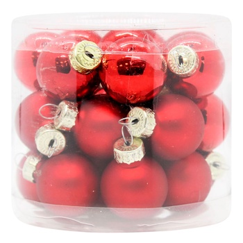 Zelena Classic Glossy and Matte Red Christmas Balls Set 20pcs - buy, prices for - photo 1