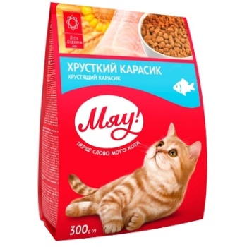 Miau! Crunchy Crucian Dry Feed for Adult Cats 300g - buy, prices for Auchan - photo 1