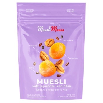 Мюслі Muesli Mania з курагою та чіа 300г - купити, ціни на WINETIME - фото 1